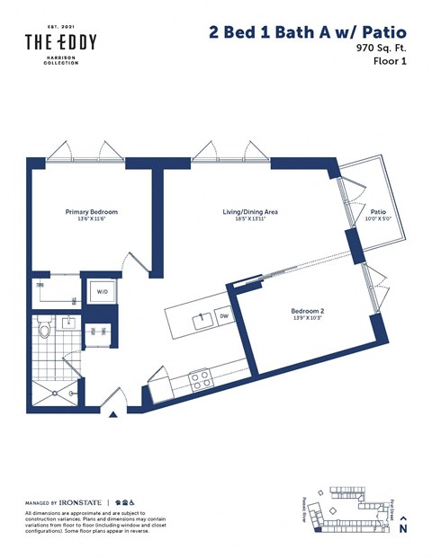 a floor plan of a bedroom apartment